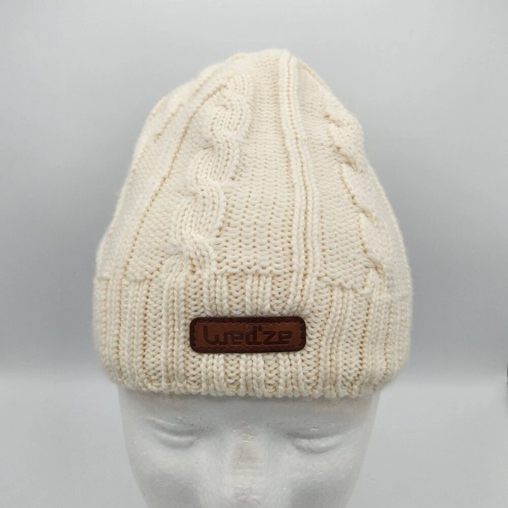Wedze Women's Cable Knit Fleece Lined Beanie Winter Hat Ski NWOT